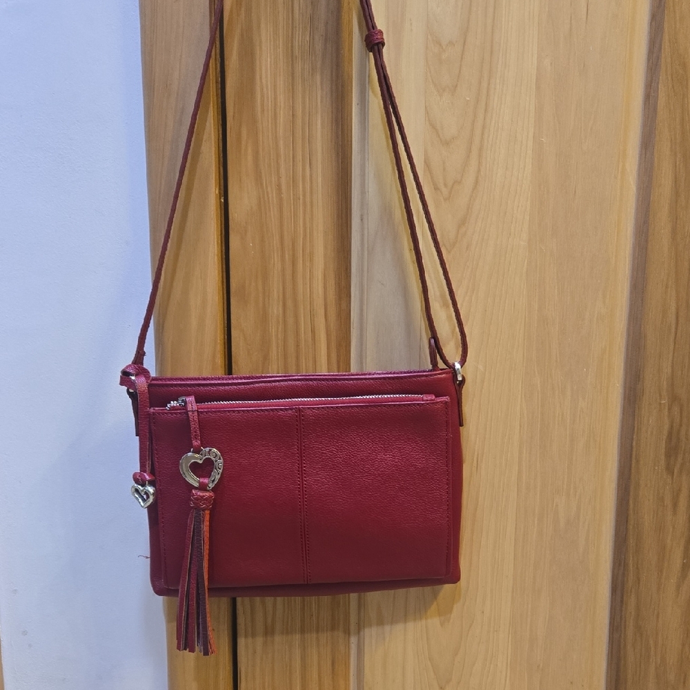 Brighton Red Crossbody Bag with Heart Charm